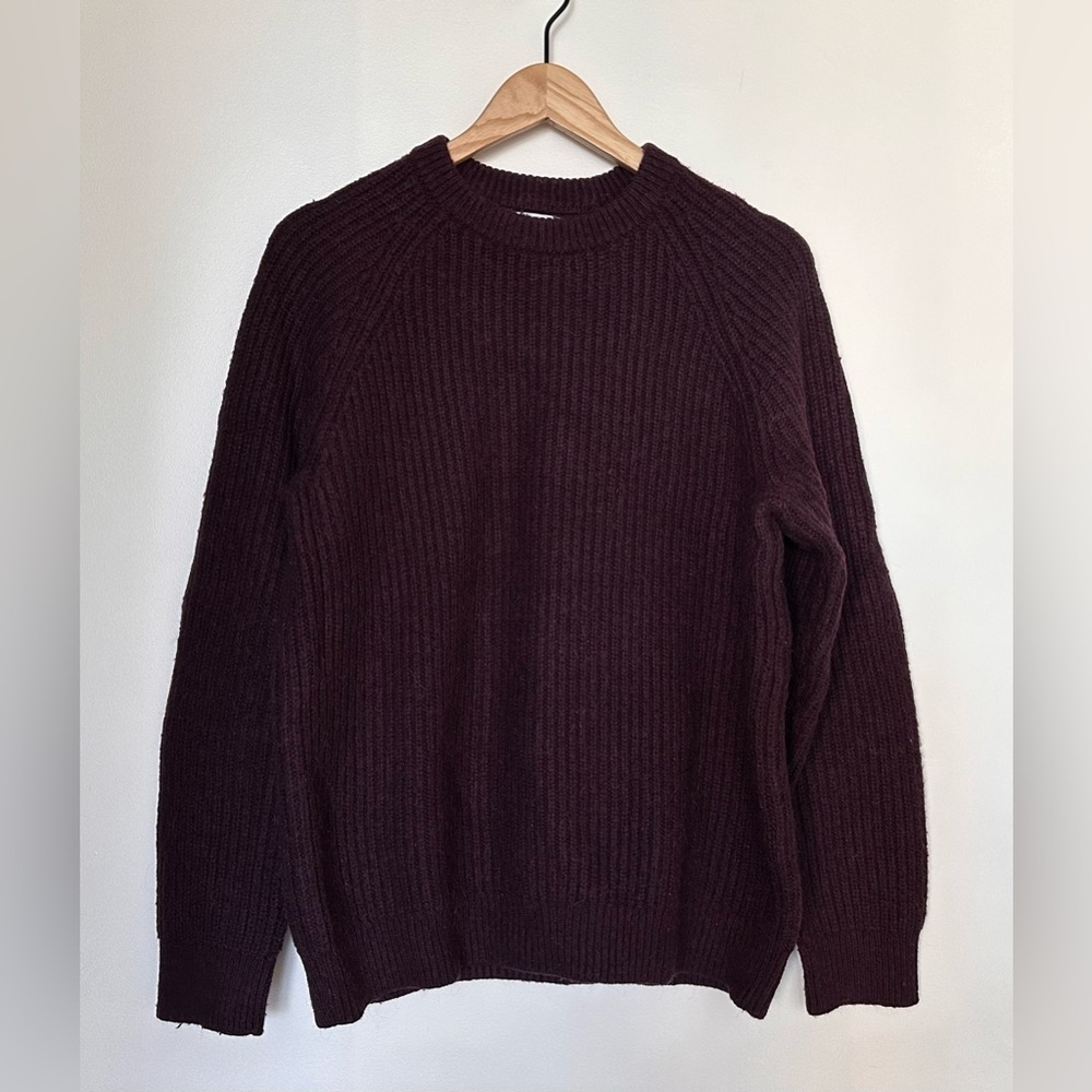 Reiss Men's Alpaca Sweater in Eggplant color